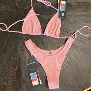 Light pink ribbed bikini